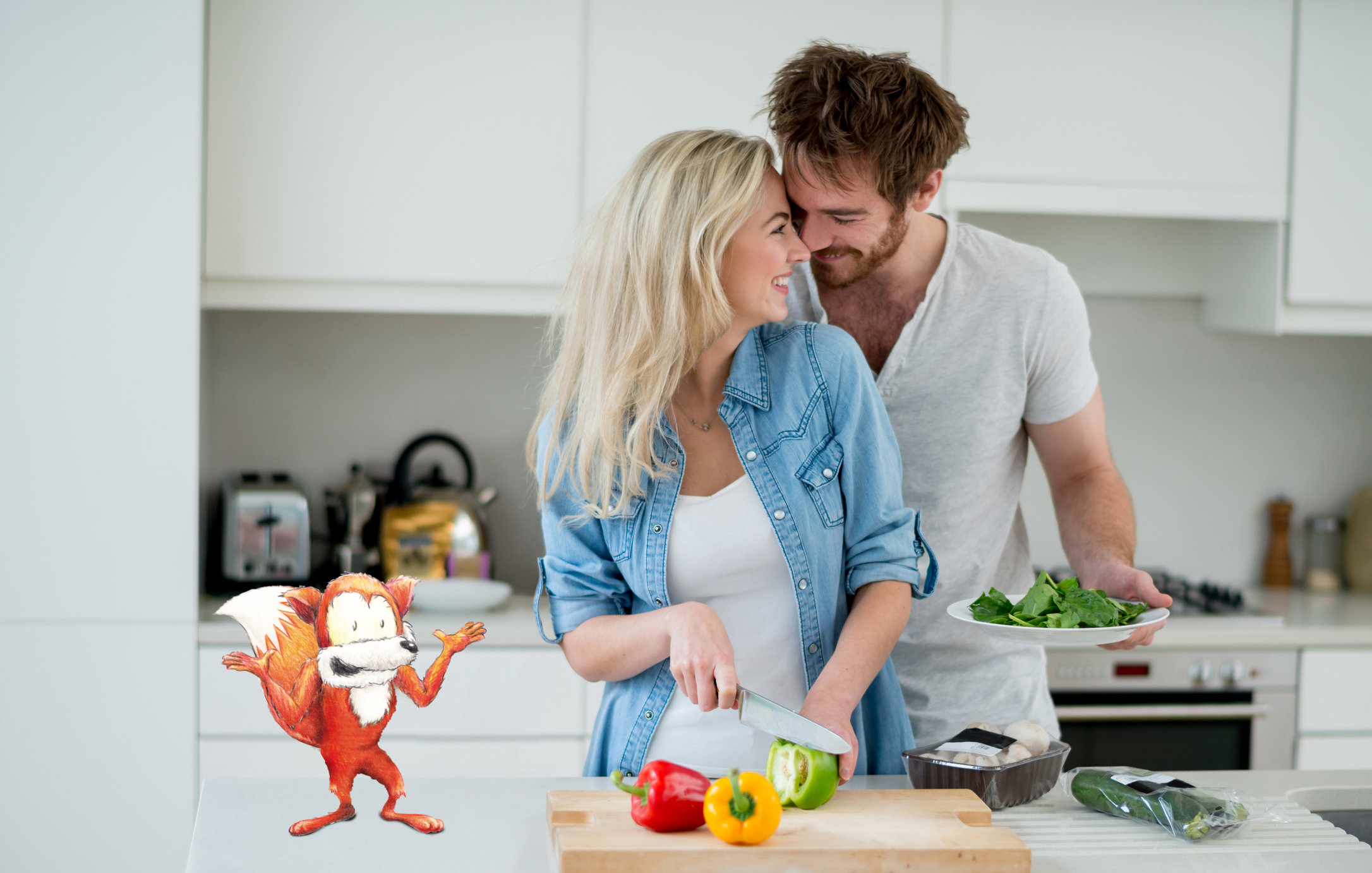 Lovers in the kitchen